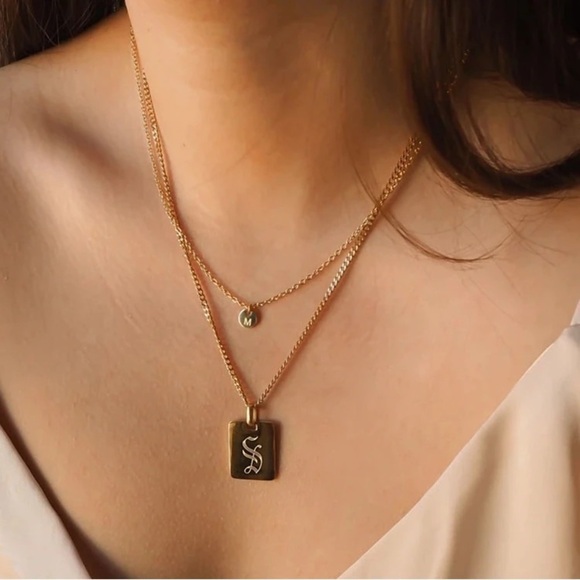 🌟SALE🌟 Initial Letter “A-Z” Old English Pendant 18K Gold Plated Necklace - Picture 3 of 11